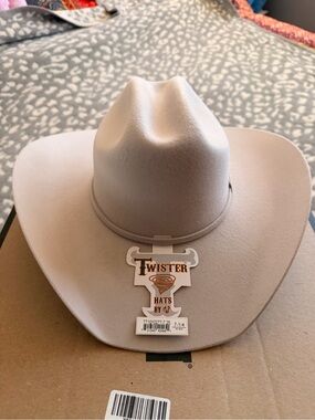 Twister wool felt  western hat in light gray-beige, silver belly